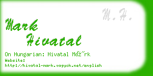 mark hivatal business card